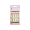 White Round Press On Nails 24pc