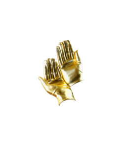 Gold Metallic Short Gloves