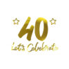 40th Let's Celebrate Banner 1m