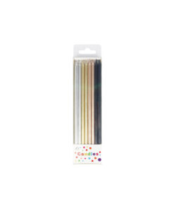 Multicolour Metallic Candles 16pk