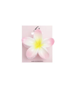 Light Pink & Yellow Frangipani Hair Claw Clip 1pc