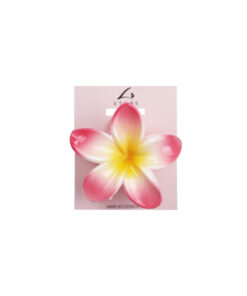 Hot Pink & Yellow Frangipani Hair Claw Clip 1pc