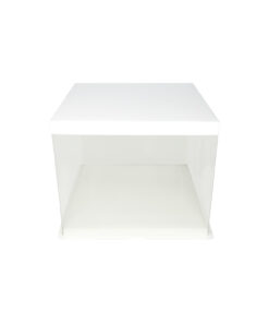 White Double Layer Transparent Cake Box 10in