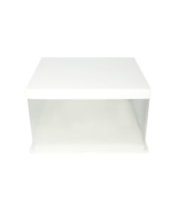 White Single Layer Transparent Cake Box 12in