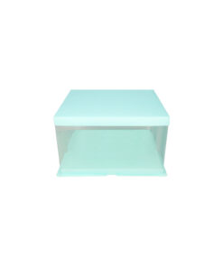 Light Blue Single Layer Transparent Cake Box 6in