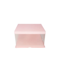 Light Pink Single Layer Transparent Cake Box 6in