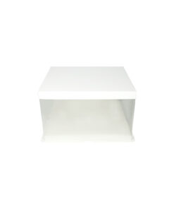 White Single Layer Transparent Cake Box 8in