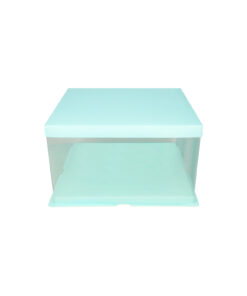 Light Blue Single Layer Transparent Cake Box 10in
