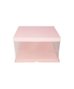 Light Pink Single Layer Transparent Cake Box 10in