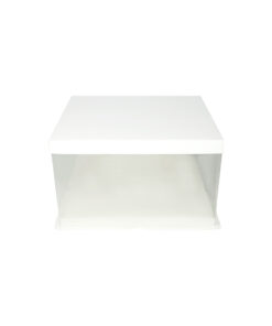 White Single Layer Transparent Cake Box 10in