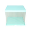 Light Blue Double Layer Transparent Cake Box 12in