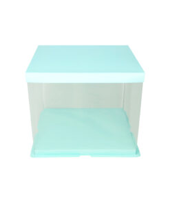 Light Blue Double Layer Transparent Cake Box 12in