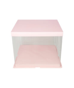 Light Pink Double Layer Transparent Cake Box 12in