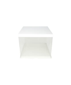 White Double Layer Transparent Cake Box 6in