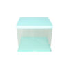 Light Blue Double Layer Transparent Cake Box 8in