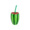 Watermelon PP Plastic Cup with Silicone Straw 500ml