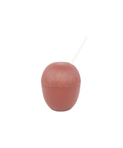 Coconut PP Plastic Cup with Silicone Straw 500ml