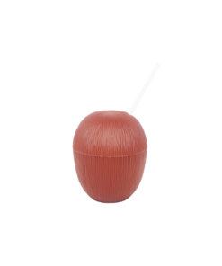 Coconut PP Plastic Cup with Silicone Straw 500ml