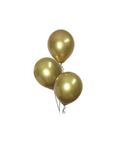 Gold Chrome Latex Balloons 18inch 3pk
