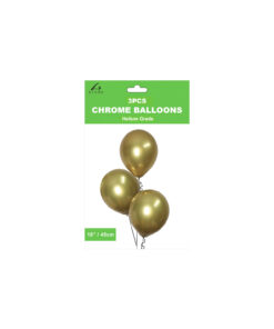 Alternative view of Gold Chrome Latex Balloons 18inch 3pk
