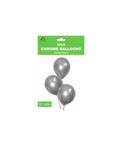 Alternative view of Silver Chrome Latex Balloons 18inch 3pk
