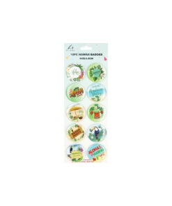 Hawaiian Themed Badges 5.8cm 10pk