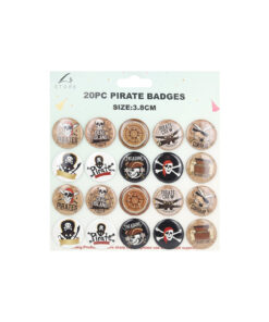 Pirate Theme Badges 3.8cm 20pk