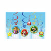 Super Mario Bros Hanging Swirl Decorations 12pc