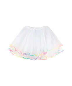 White Tutu With Rainbow Fringe