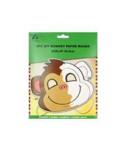 Monkey DIY Paper Masks 18cm 4pc
