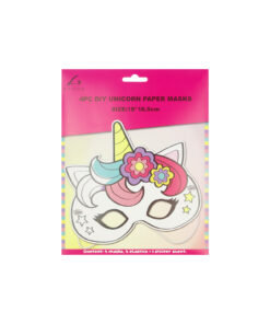 Unicorn DIY Paper Masks 18cm 4pc