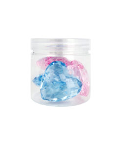 Blue & Pink Large Heart Plastic Gems 4cm 4pc