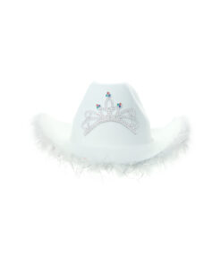 White Cowboy Hat With Feathers