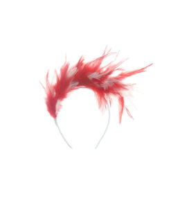 Red & White Feather Headband