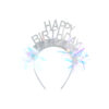 Silver Glitter Light Up Happy Birthday Headband