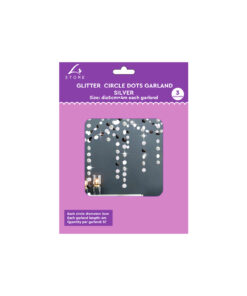 Silver Glitter Circle Garland 3pk