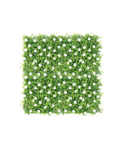White Flowers Artificial Plastic Leaf Mat 50cm