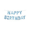 Light Blue Confetti Happy Birthday Balloon Banner 16in