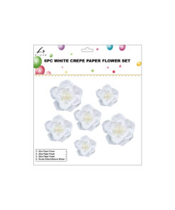 White Crepe Paper Flower Set 6pk