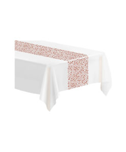 White & Rose Gold Tablecover 137x274cm