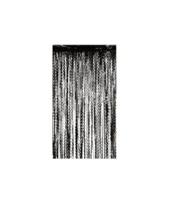Black Wavy Foil Curtain 1x2m