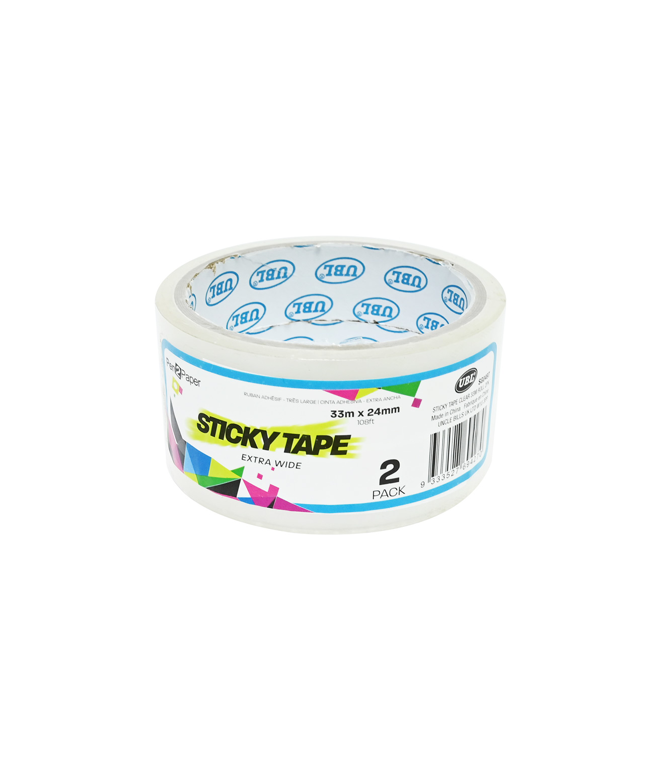Clear Sticky Tape Roll 33m 2pk LookSharpStore