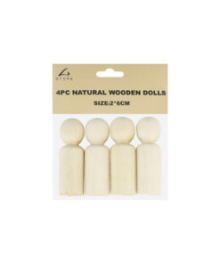 Natural Wooden Peg Dolls 6cm 4pk