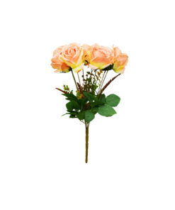 2 Tone Peach/Cream Rose Bunch 41cm