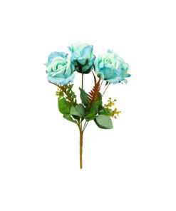 Blue Rose Bunch 41cm