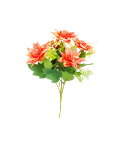 Orange Rose 5 Head 28cm