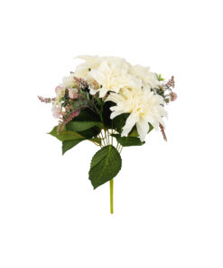 White Dahlia 9 Head 43cm