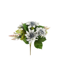 Silver Dahlia 9 Head 43cm