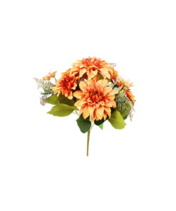 Orange Dahlia 9 Head 43cm