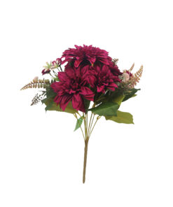 Dark Red Dahlia 9 Head 43cm
